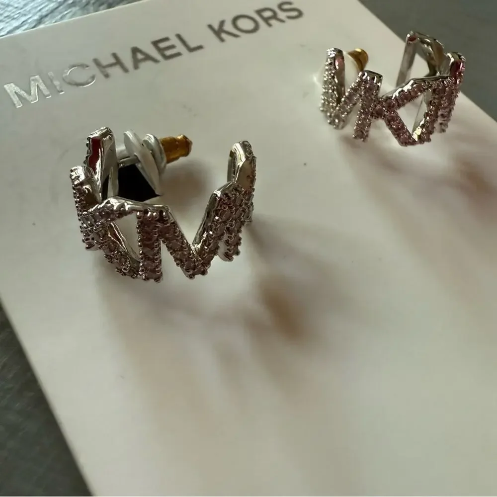 Michael Kors MK Bling Hoop Earrings NEW